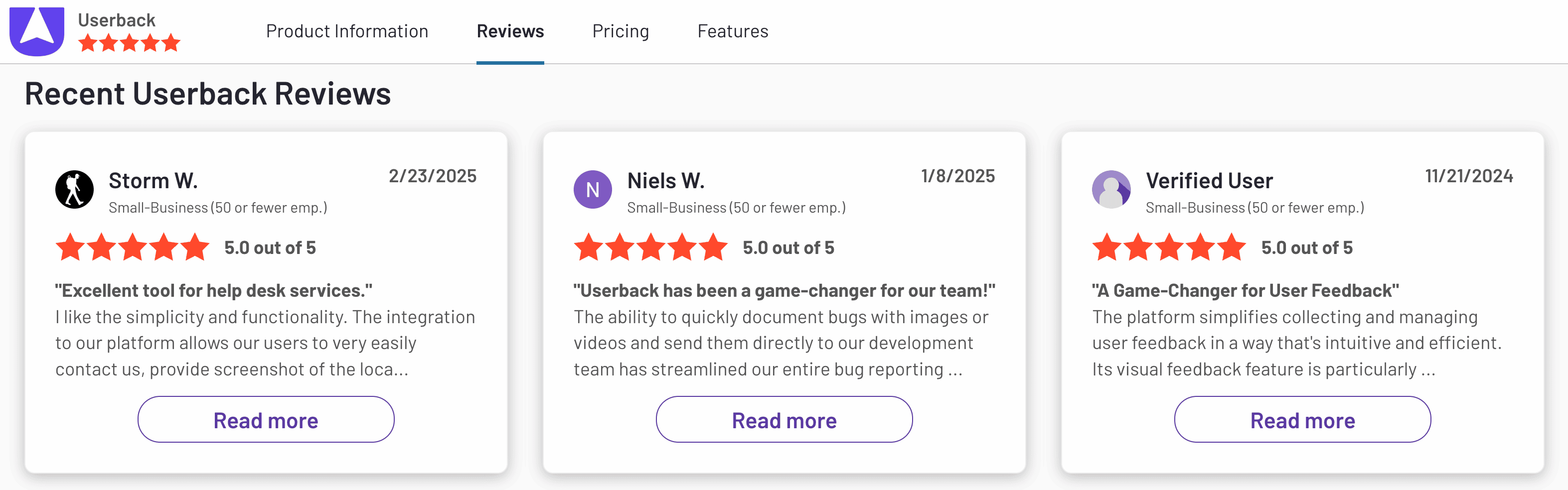 Userback G2 Reviews
